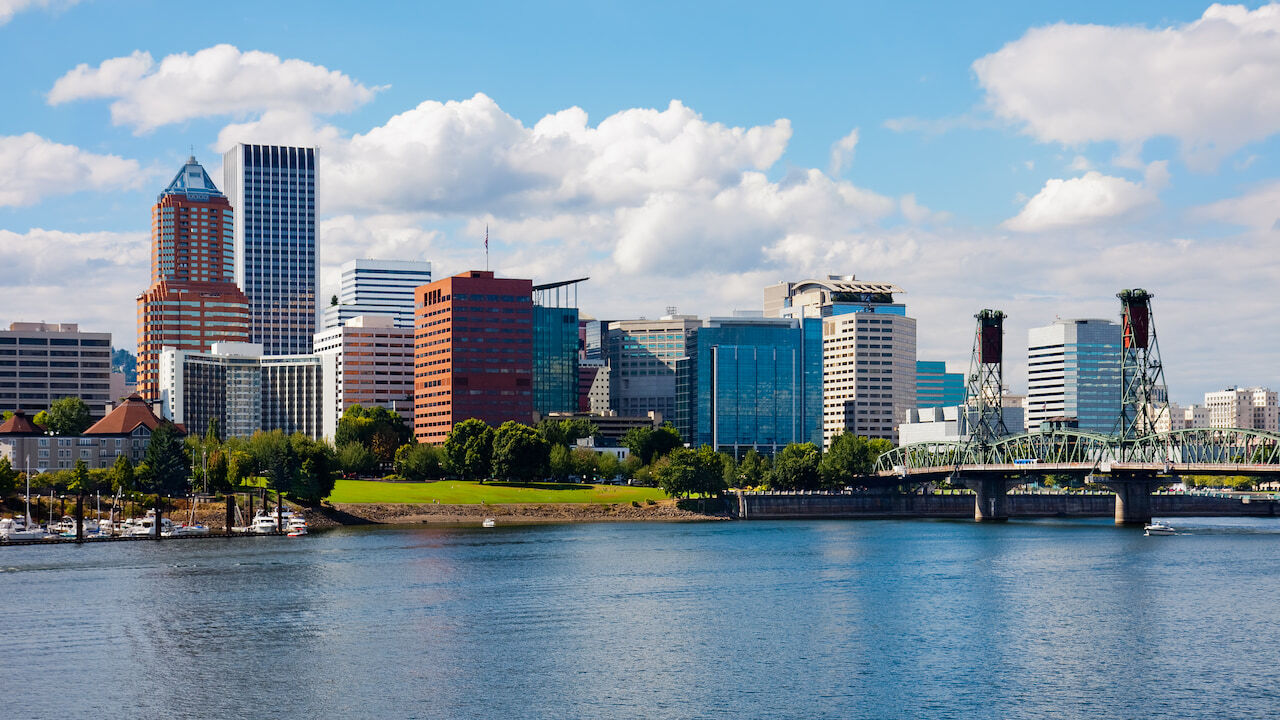 Portland Oregon waterfront view.